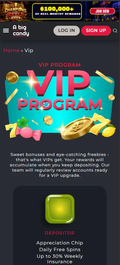 A Big Candy Casino built these tiers for players who keep depositing