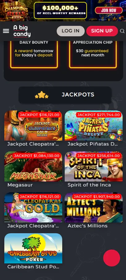 A Big Candy Casino runs prize pools across our biggest titles