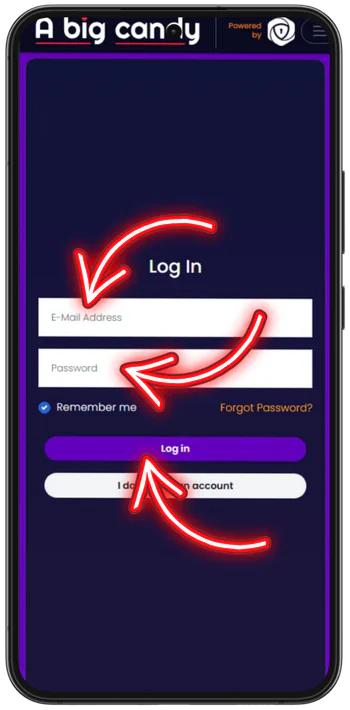 A Big Candy Casino Violet page our verification partner shows before we open the account