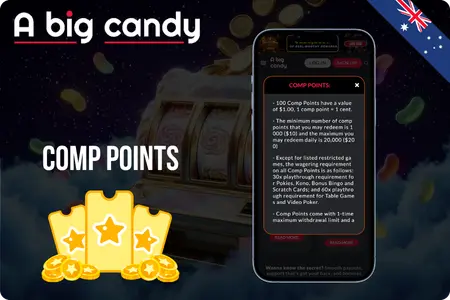 A Big Candy Casino bonus points for players